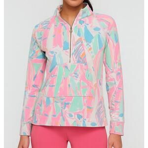 Lilly Pulitzer Out To Sea Skipper Popover Half Zip Sailboat Sweatshirt Small